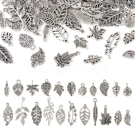 88Pcs 22 Style Autumn Theme Tibetan Style Alloy Pendants TIBEP-TA0001-33-1