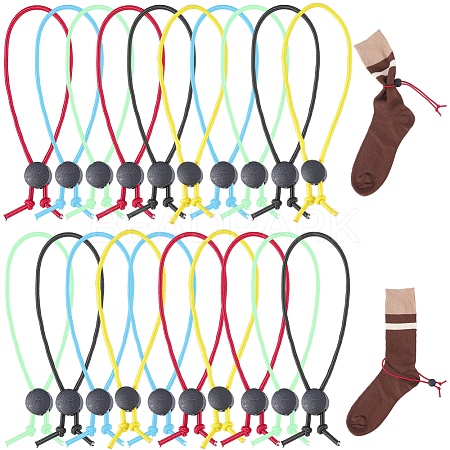 30Pcs 5 Colors Polyester Storage Bundling Elastic Rope AJEW-CN0006-36-1