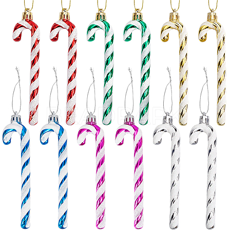 2Sets Plastic Candy Cane Pendant Decorations FIND-SC0013-43-1