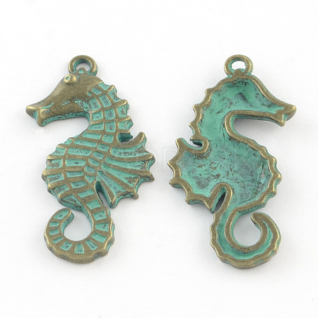 Zinc Alloy SeaHorse Pendants X-PALLOY-R065-027-LF-1