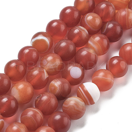 Natural Grade A Striped Agate/Banded Agate Beads Strands G-E478-03-8mm-1