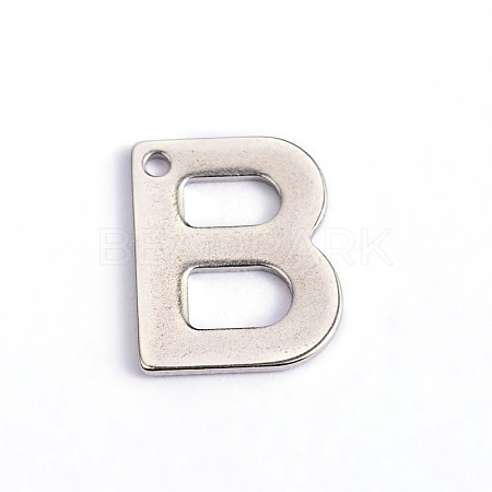 Tarnish Resistant 304 Stainless Steel Letter Charms X-STAS-O072-B-1