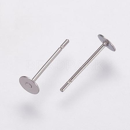 Non-Tarnish 304 Stainless Steel Stud Earring Settings STAS-K146-009-4mm-1