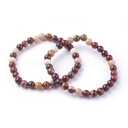 Natural Mookaite Beads Stretch Bracelets BJEW-F380-01-A17-1