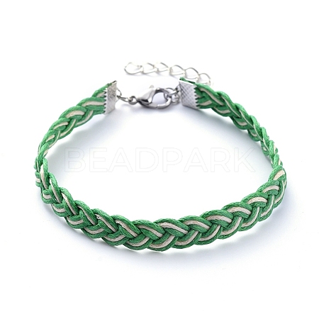 Unisex Waxed Cotton Cord Bracelets BJEW-JB05140-04-1