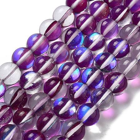 Synthetic Moonstone Beads Strands G-P528-J03-24-1