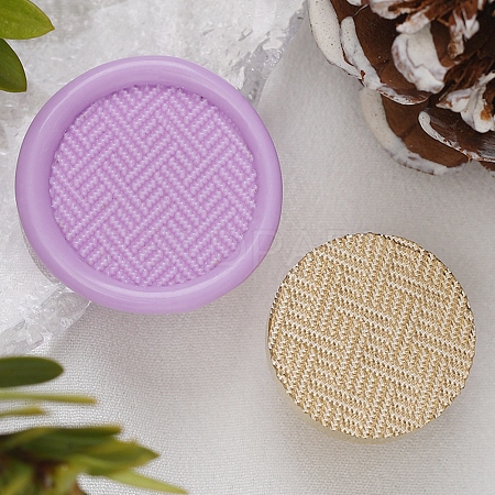 Texture Theme Roung Brass Stamp Head LS-AJEW-M036-06O-G-1