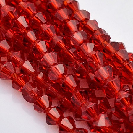 Faceted Bicone Glass Beads Strands X-EGLA-P017-4mm-07-1