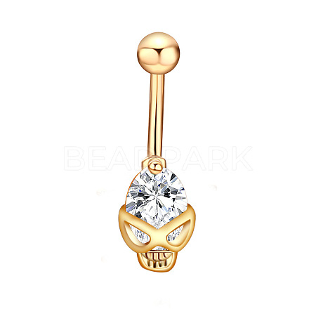 Clear Cubic Zirconia Belly Button Rings WG9960A-25-1