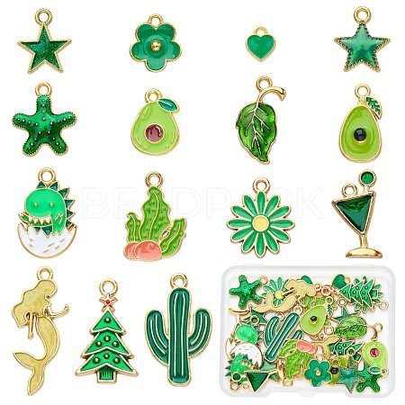 30Pcs 15 Styles Alloy Enamel Pendants ENAM-SZ0003-73-1