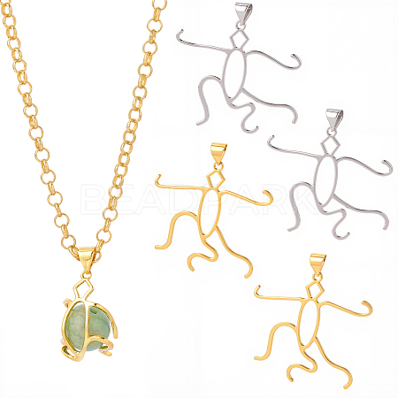 4Pcs 2 Colors Brass Pendants Cabochon Settings FIND-SC0017-24B-1