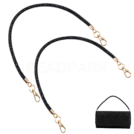 2Pcs Alloy Rhinestone Round Cord Bag Handles AJEW-PH0007-73B-1