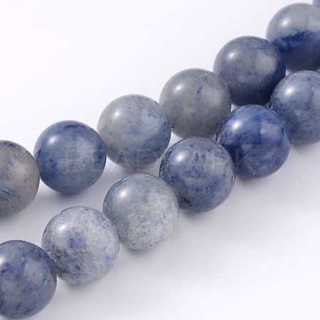 Dyed & Heated Natural Blue Aventurine Round Bead Strands LS-G-M248-6mm-01-1