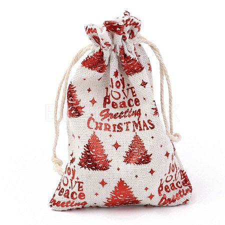 Christmas Theme Cotton Fabric Cloth Bag ABAG-H104-B06-1
