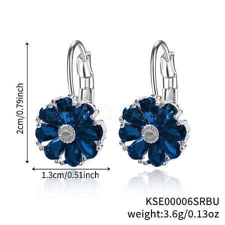 Brass Flower Hoop Earrings JJ3056-2-1