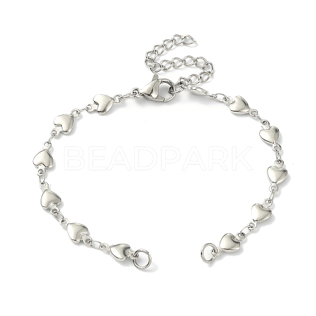 Tarnish Resistant 304 Stainless Steel Heart Link Chains AJEW-TA00004-02-1