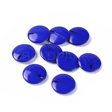 Opaque Acrylic Flat Round Beads X-SACR-R817-06-1