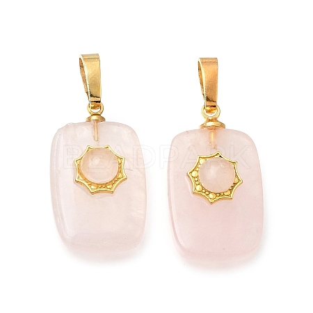 Natural Rose Quartz Pendants G-T151-02F-1