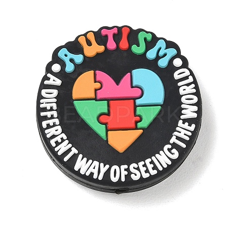Autism Theme Silicone Beads SL-CBAF318-D03-1
