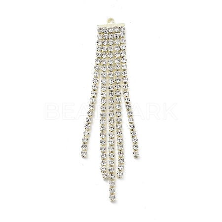 Alloy with Rhinestone Cup Chains Tassel Pendants EJEW-B036-04G-1