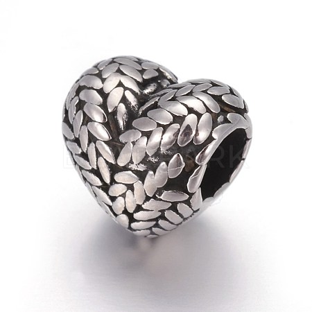 Retro 316 Surgical Stainless Steel European Style Beads OPDL-L013-13AS-1