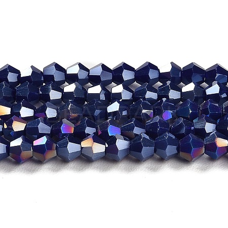 Opaque Solid Color Electroplate Glass Beads Strands EGLA-A039-P4mm-B10-1
