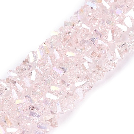 Electroplate Transparent Glass Beads Strands EGLA-Q139-01A-A07-1