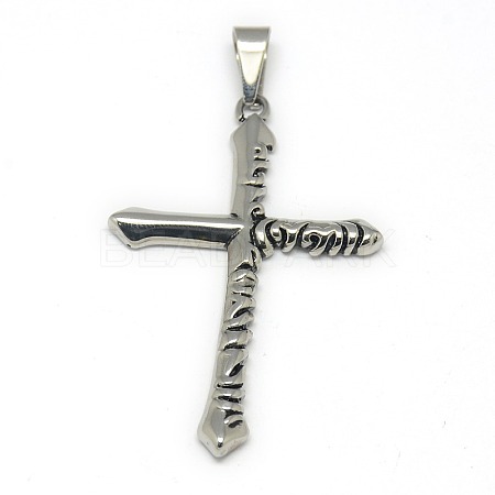 Fashionable Retro 304 Stainless Steel Cross Pendants STAS-L017-86-1