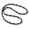 Column & Round Synthetic Non-magnetic Hematite Beaded Necklaces NJEW-Q341-04-1