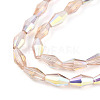 Transparent Electroplate Glass Beads Strands GLAA-K064-05A-01E-3
