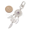 Alloy Woven Web/Net with Feather Pendant Decorations HJEW-TA00191-3
