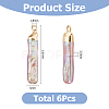 6Pcs Electroplated Natural Keshi Pearl Pendants PEAR-HS0001-12-2