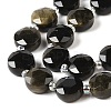 Natural Golden Sheen Obsidian Bead Strands G-C116-A07-01-4