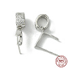 Anti-Tarnish Rhodium Plated 925 Sterling Silver Micro Pave Cubic Zirconia Pendant Bails STER-P034-43P-4