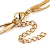 304 Stainless Steel Double Layer Round Snake Chain & Herringbone Chain Necklaces for Women NJEW-G140-16A-G-3