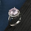 925 Sterling Silver Micro Pave Cubic Zirconia Finger Rings RJEW-B134-01A-02-1