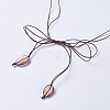 Waxed Cotton Cord Bib Necklaces NJEW-JN02709-03-4