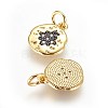 Brass Micro Pave Cubic Zirconia Charms X-ZIRC-G150-04A-2