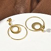Ion Plating(IP) 304 Stainless Steel Dangle Stud Earrings EJEW-D350-02G-1