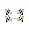 304 Stainless Steel Cubic Zirconia Nipple Rings WG0A897-03-1