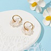 Natural Pearl Beaded Ring Shape Hoop Earring EJEW-JE04696-2