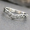 Hollow Out V-Shaped Heart Pattern Brass Finger Rings FS-WGACF43-02-2