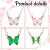 ANATTASOUL 3Pcs 3 Colors Acryllc Butterfly Pendant Necklaces Set NJEW-AN0001-22-3
