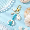 4Pcs 4 Styles Synthetic Turquoise Chip Bead and Shell Pendant Decorations HJEW-JM02915-5