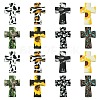 16Pcs 8 Styles Cross Silicone Focal Beads SIL-CJ0002-47-1