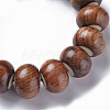 Rondelle Ebony Wood Mala Bead Bracelets BJEW-N010-002-2
