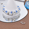 Anti-Tarnish 2Pcs Rhodium Plated 925 Sterling Silver Rhinestone Peanut Twister Clasps STER-BBC0006-43-4