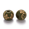 Painted Natural Wood Beads WOOD-N006-03A-06-2