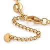 Brass Rolo Chain & Coffee Bean Chain Anklets AJEW-AN00406-3