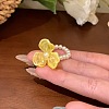 Acrylic and Imitation Pearl Finger Rings for Women FS-WG970C4-01-1